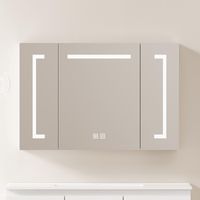 Armoire de toilette élégante avec miroir LED de 90 cm, meuble mobile – Armoire de toilette avec espace de rangement pour salle de bain, salon et chambre
