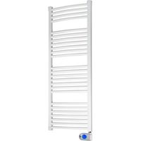 Radiateur Sèche-serviettes-450 W-fluide Caloporteur-programmateur 7 J - Fil Pilote - Blanc - Ducasa