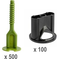 Kit croisillons autonivelants 3 mm Pro-Leveling 100 têtes et 500 bases droites