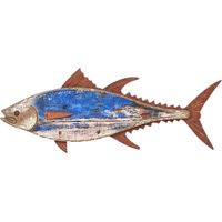 Signes Grimalt Wall Wall Plaques en bois Assiette en bois bleu - 19x50x2cm