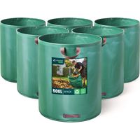 Vounot – Lot de 6 sacs à déchets 500L – Capacité 60kg – 3 poignées renforcées – Polypropylène 150g/m² résistant et réutilisable
