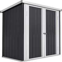 Cobertizo de Jardín de Exterior 1,26 m² 147x86x134cm con 2 Puertas y Cerradura para Almacenamiento de Herramientas Negro
