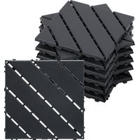TolleTour 110 Piastrelle per Patio Piastrelle Quadrate - Pannelli di Giunzione Fai da Te - Per Patio - Plastica - 30x30cm - 110 pezzi/10 m² - marrone
