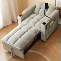 Sillón cama reclinable con portavasos y soporte móvil OKMYHOME