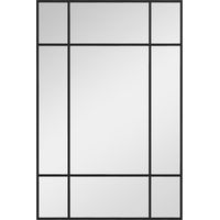 Espejo Rectangular de Pared Espejo de Ventana 90x60 cm con Marco de Metal Espejo Decorativo para Salón Dormitorio Negro