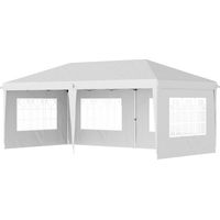 Carpa Plegable 6x3m avec 4 démontables latéraux 4 fenêtres visibles bolsa de transporte blanc