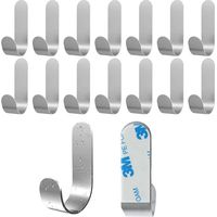 12 Pieces 3M Adhesive Hook Stickers Bathroom Wall Hooks Waterproof Towel Holder for Bedroom Bathroom Kitchen Ceiling Hanging Bathrobes