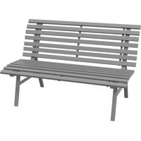 Panchina da Giardino 2 Posti a Doghe in Alluminio Grigio 123x67x79 cm