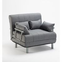 Le Roi Du Relax – Fauteuil convertible en tissu 100x75x80 cm – Lit simple 100x190 cm – Mécanisme pliant – 4 coussins inclus – Design moderne