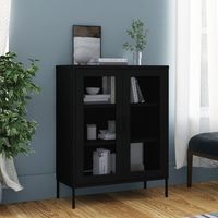 INLIFE Armoire de rangement Noir 80x35x101,5 cm Acier