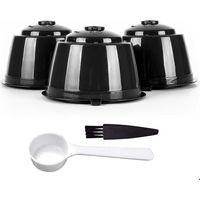 Capsule Café Réutilisable - Polypropylène - Pour Machine à Café à Capsules - Noir - Lot de 3