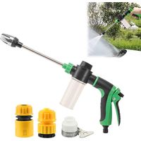 High Pressure Washer, High Pressure Water Gun, Suitable for Garden Hoses, 360° Rotation, Three Spray Modes, Green.