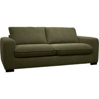 Canapé lit convertible 3 places tissu chenille avec matelas 10cm - Fabriqué en France - Nido Chenille Kaki