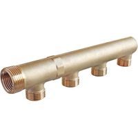 Collecteur double filetage bouchonné, 4 départs, pour sanitaire et chauffage