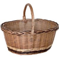 Cesto in vimini paniere Matilde ovale bicolore con manico cm 51.5 x cm 42 h 24