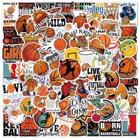 100 Pices Autocollants Graffiti De Basket-ball Autocollants En Vinyle Amusants Pour Fan De Basket-ball Pour Bouteille D'eau, Scrapbooking, Journa
