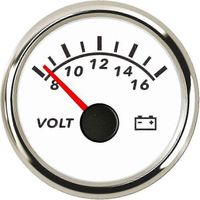 Voltmètre numérique universel 52 mm (8-16 V) étanche avec rétroéclairage rouge – Pour moto, bateau, voiture et camion