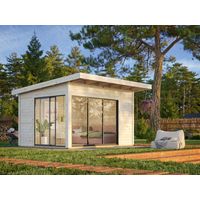 Abri de jardin Palmako Andrea A Naturel , 44 mm Épaisseur paroi 434 x 402 cm