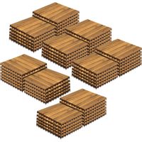Randaco Dalles terrasse Acacia 30x30cm 8m² 88 pièces clips solide facile à poser terrasse extérieure