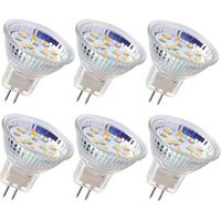 6pcs ampoule LED MR11 ampoule de projecteur GU4 ampoules 3W 18LEDs ampoules halogène 20W équivalent non dimmable ampoule LED 12V AC/DC pour l'éclairage de piste paysage maison (Blanc chaud)