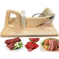 Trancheuse Guillotine Coupe Charcuterie Saucisson Manuelle Ronde Bois Inox Marron