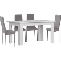 Pack Mesa de Comedor o Cocina + 4 Sillas en Polipiel/metal