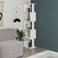 Decortie Piri Modern Bookcase Display Unit Tall 161cm - White / White