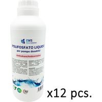 Recambio de polifosfato líquido para bombas dosificadoras botella de 1 kg de polifosfato Antiincrustante y anticorrosivo específico para bombas dosificadoras Paquete de 12 recambios MKPFL1L