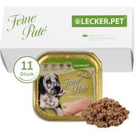 11 x 150 g de lecker.Pet® Paula's Feine Paté Riche en Poulet Nourriture humide pour chiens Nourriture complète