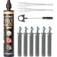 Scell-It – Kit de scellement chimique 300ml – Résine polyester sans styrène pour béton armé – 6 tamis Ø12mm et tiges M8 – Fixations lourdes - FIRST300