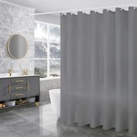 Rideau de douche, rideau de douche antibactérien, lavable, rideau de douche blanc transparent, rideau de douche transparent, rideau de douche anti-moisissure, rideau de douche lavable (blanc)