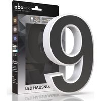 LED Hausnummer 9 inkl. Anthrazit-Cover - CCT 12V 2700K/4000K/6500K
