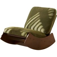 Comfortable Glider Rocking Chair, Upholstery Glider Chair, Solid Wood Frame, Perfect for Multiple Settings Accent Reading Chair ,Vert