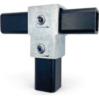 Connecteur en T pour Tube Carré 40x40mm - Galvanisé - Fixation par Vis à Tête Creuse - DECO FER FORGE