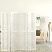 Cloison de séparation pliable 4 panneaux Cloison de séparation Pour Jardin, Balcon, Terrasse 160x170 cm Blanc 78560
