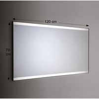 Espejo de pared retroiluminado LED rectangular 120x70 cm grosor 4 mm marco blanco