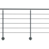 Kit garde-corps aluminium gris anthracite 2m pose latérale, Prestio KORDO