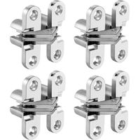 Charnières invisibles, lot de 4, charnières pour portes intérieures, charnières pour meubles, charnières à fermeture amortie pour placards de cuisine, charnière invisible pour porte pliante à 180°