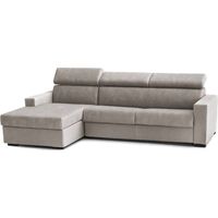 Talamo Italia Canapé Aleandra, Canapé d'angle, 100% Made in Italy, Canapé avec ouverture pivotante, avec Péninsule Conteneur Gauche, avec accoudoirs fins, Cm 260x95h85, Tourterelle, avec emballage ren