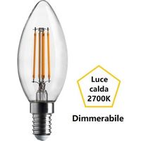 LAMPADINA OLIVA A LED 4,5W LUCE CALDA 2700K 470 LUMEN E14 DIMMERABILE BOT