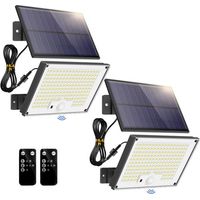 Paquete de 2 Lámparas Solares Exteriores 172 LED – Sensor de movimiento, IP65