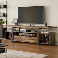 Mobile TV, 166cm Mobile Basso Per TV Con 2 Ante Scorrevoli E 2 Cassetti, Mobile Per TV Fino A 70 Pollici, 166 x 40 x 50 cm, Mobile TV Con Gestione Cavi Integrata, TV Board, Mobile TV Per Soggiorno