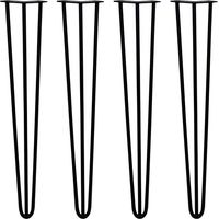 4 Gambe per Tavolo a Forcina SkiSki Legs 71cm Acciaio Nero 3 Rebbi 12mm