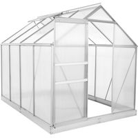 Zelsius Aluminium Gewächshaus mit Fundament, 250 x 190 cm, 4 mm Hohlkammerplatten, Treibhaus