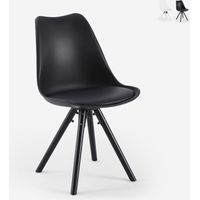 Moderne Stuhl für Esszimmer und Küche im nordischen Stil Dorva - Schwarz