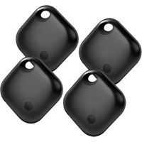 Lot de 4 Android Smart Tag, Rechargeable Smart Tag, Compatible avec Google Mon Appareil Trouver l'application Android Uniquement pour Clés, Portables, Valises, Portefeuilles, Noir