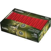 Bolsius Tapered Dinner Candles - 10 Inch - 100 Pack - Red