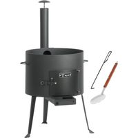 Bbq-Toro – Four Kazan Ø 44 cm – Chaudron à goulasch avec écumoire et tisonnier – Acier résistant à la chaleur – Utilisation au bois ou charbon