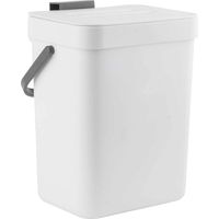 (7 L) 25 × 19,5 × 21,5 cm — Cubo de basura colgante — Con tapa — Papelera portátil — Montable sobre la encimera o bajo el fregadero