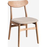 Pack de 2 sillas de comedor en tela y madera Cloda SKLUM